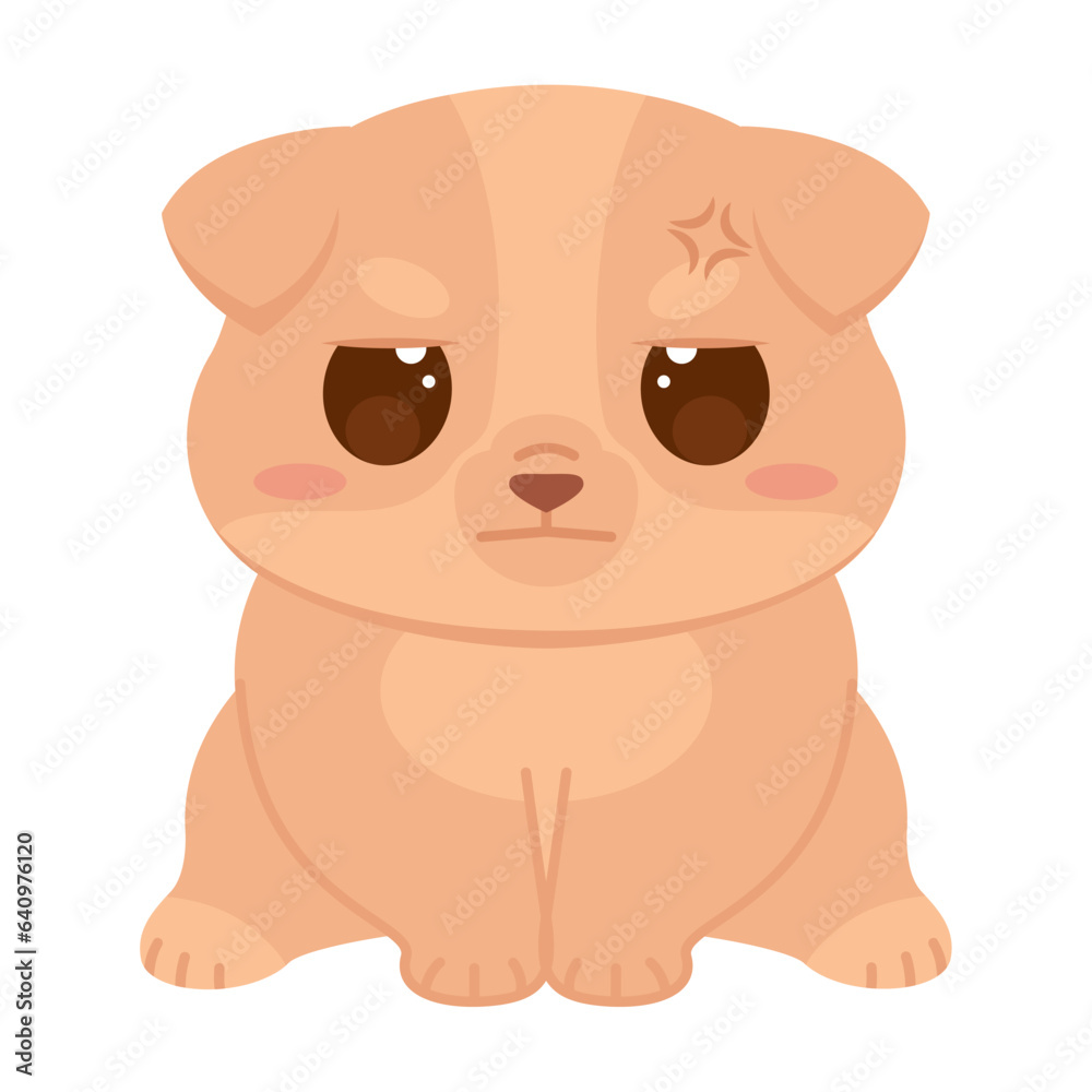 Isolated cute angry dog character Vector Isolated cute angry dog character Vector