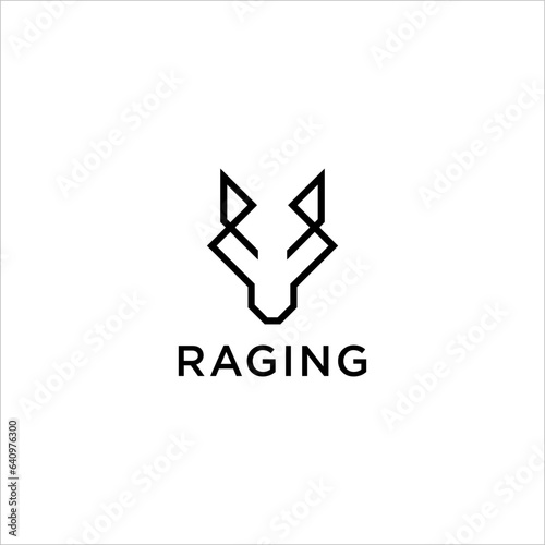 Line wolf head design. Black in color. Great for any business