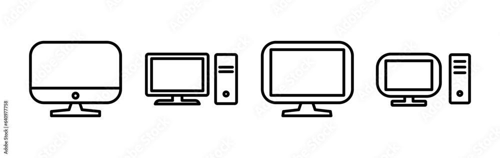 Computer icon vector. computer monitor icon. Computer icon vector. computer monitor icon.