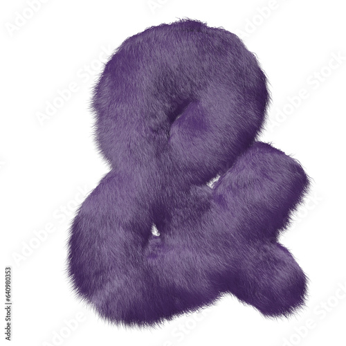 Symbol made of purple fur