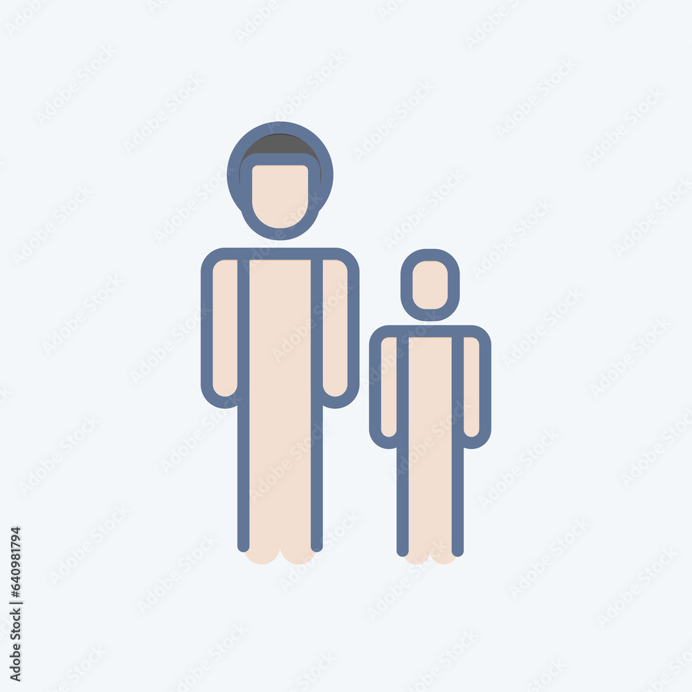 Icon Father And Son. related to Family symbol. simple design editable. simple illustration Icon Father And Son. related to Family symbol. simple design editable. simple illustration