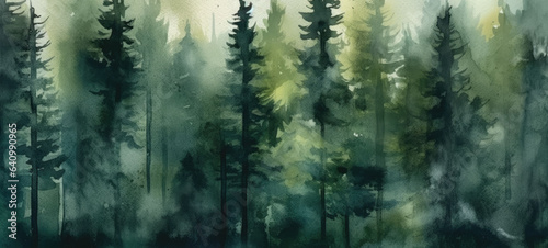 Abstract Watercolor dark forest green Art Painted Background