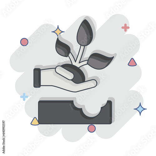 Icon Replant. related to Environment symbol. Comic Style. simple illustration. conservation. earth. clean