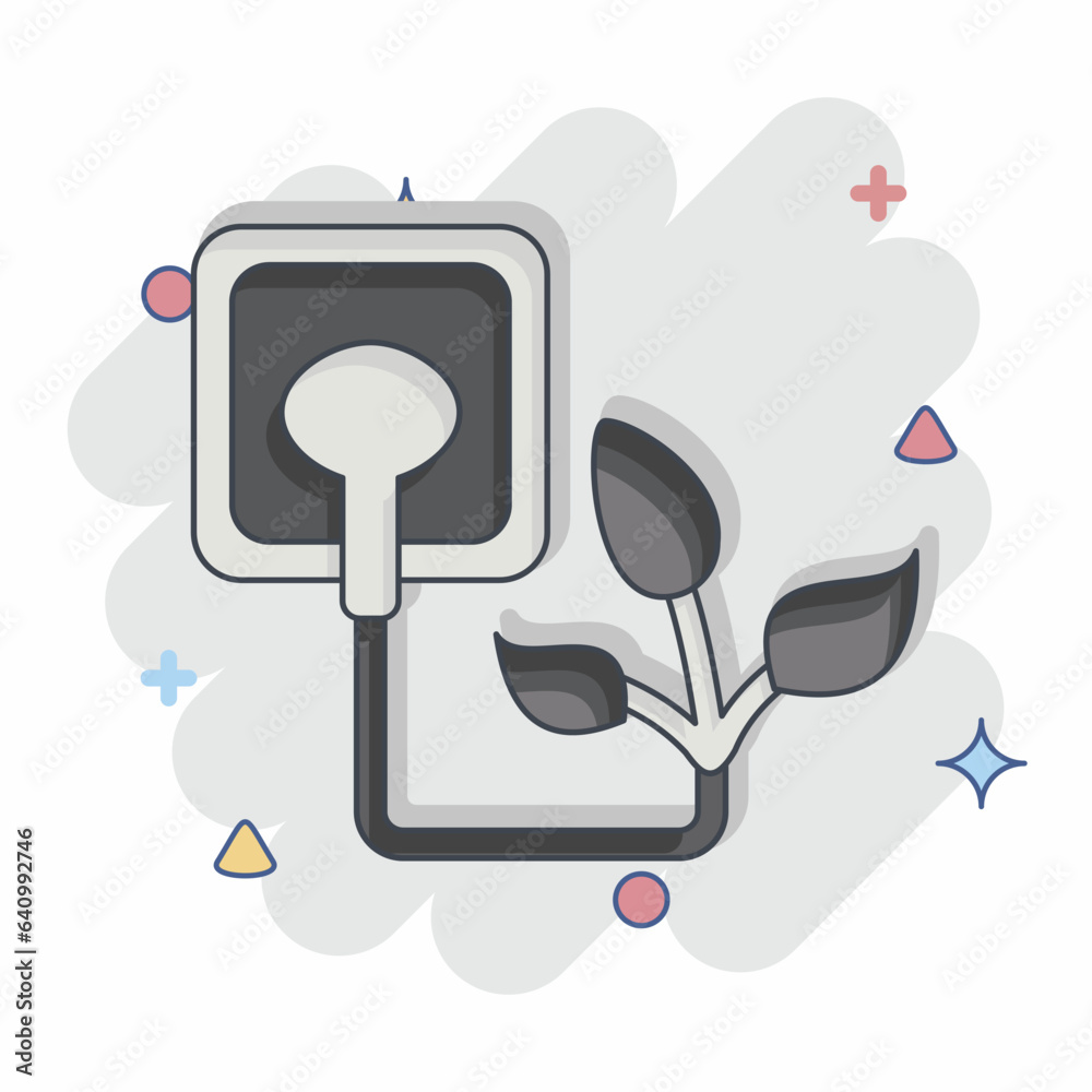 Icon Green Energy. related to Environment symbol. Comic Style. simple illustration. conservation. earth. clean Icon Green Energy. related to Environment symbol. Comic Style. simple illustration. conservation. earth. clean