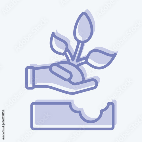 Icon Replant. related to Environment symbol. two tone style. simple illustration. conservation. earth. clean