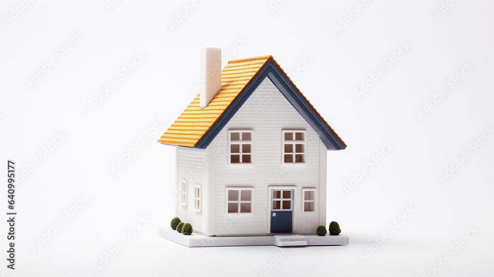 miniature house on white background. saving money and property investment concept miniature house on white background. saving money and property investment concept