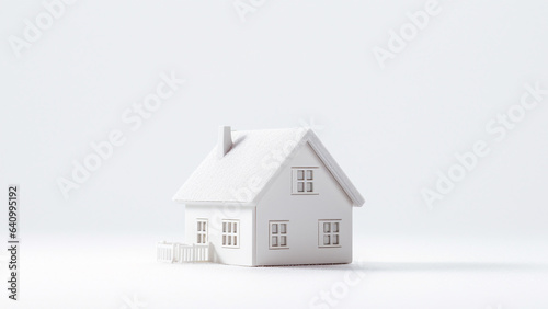 miniature house on white background. saving money and property investment concept