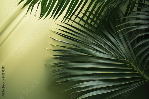 Natural background with palm leaves shadow