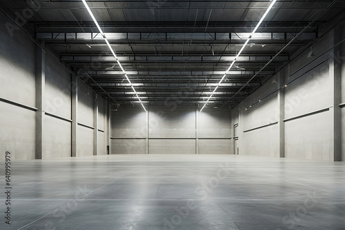 Obraz na płótnie Interior of empty and clean modern warehouse