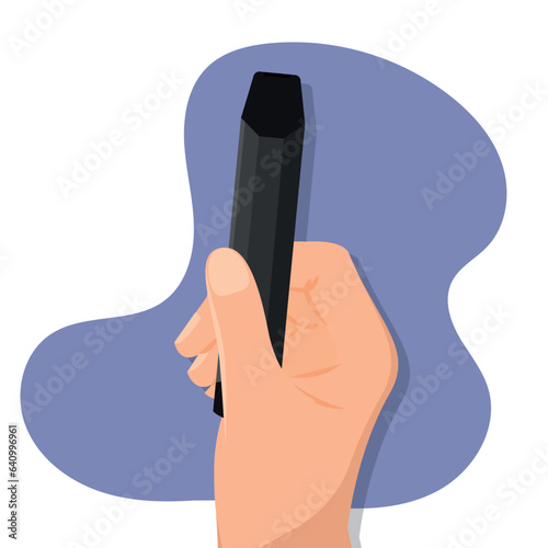 Isolated hand holding an e-cigarette Vector