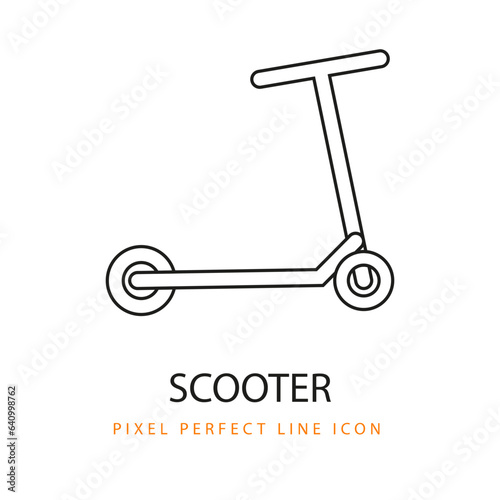 Scooter Children Activity Icon Line Art Pixel Perfect Infant Baby Coloring Page