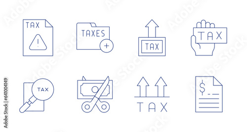 Tax icons. editable stroke. Containing tax, warning, taxes, financial.