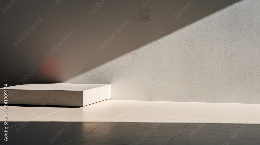 Obraz premium Empty interior room with lighting by generative AI illustration.