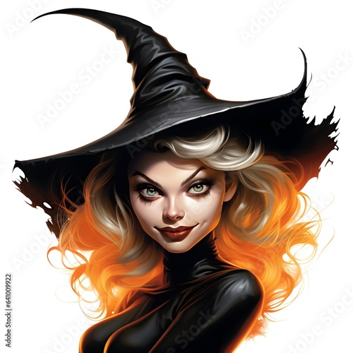 halloween witch isolate on white background