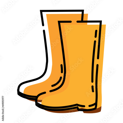 Isolated colored mud boots sketch icon Vector