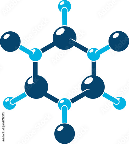 Molecule icon. Chemistry laboratory, medicine center or science technology innovation emblem or vector symbol. Microbiology molecule or cell, molecular structure research or physics atom sign