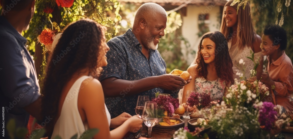 Summer evening party celebration by AI generate. Summer evening party celebration by AI generate.