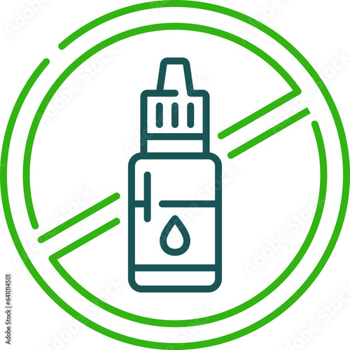 Dye free icon, sign for natural food with no chemical colorants, vector symbol. Health safe products non containing dye or synthetic allergic colorants, skin cosmetic dye free icon