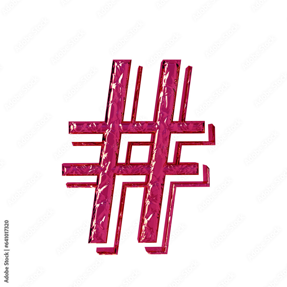 Obraz premium Fluted pink symbol. front view