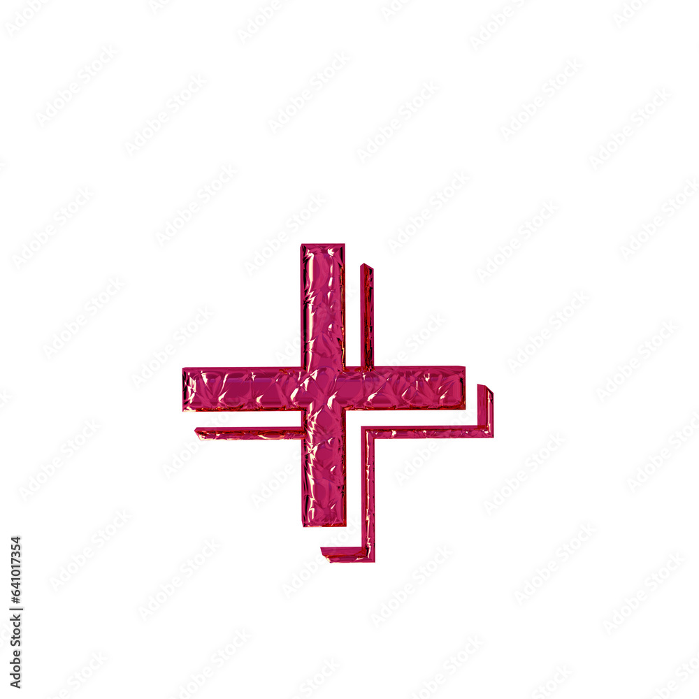 Fototapeta premium Fluted pink symbol. front view
