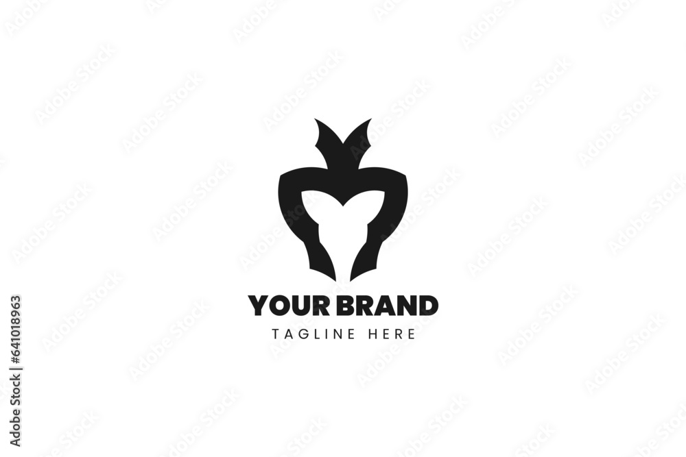 Carrot shield logo concept in unique combination of shield and carrot shape. Editable vector illustration in trendy style. Perfect for vegetable company branding and much more many other purposes.