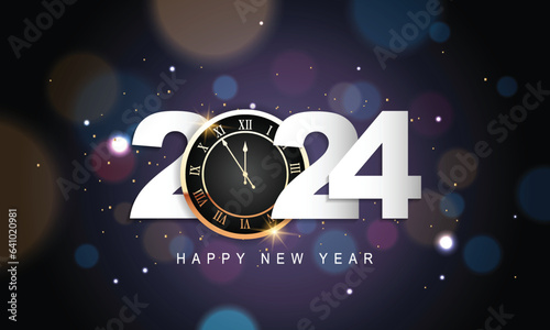 2024 Happy New Year Background Design. Greeting Card, Banner, Poster. Vector Illustration.