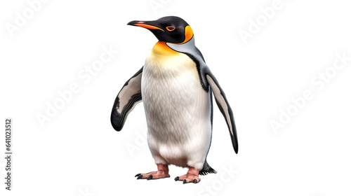 A penguin portrait isolated on white background