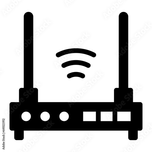 Modem solid glyph icon