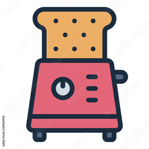 Toaster filled line icon photo