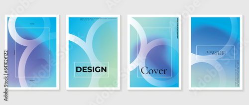Idol lover posters set. Cute gradient holographic background vector with vibrant colors line layer, border. Y2k trendy wallpaper design for social media, cards, banner, flyer, brochure.