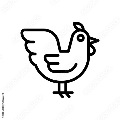 chicken icon line style vector