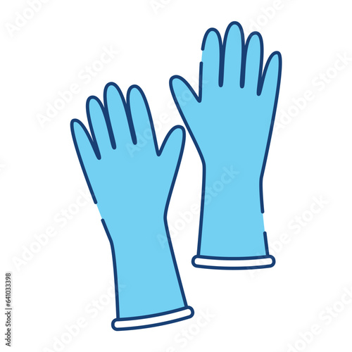 Isolated pair of rubber cleaning gloves icon Vector
