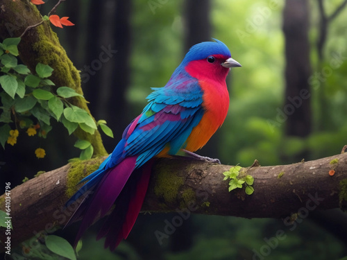 Beautiful bird on tree branch
