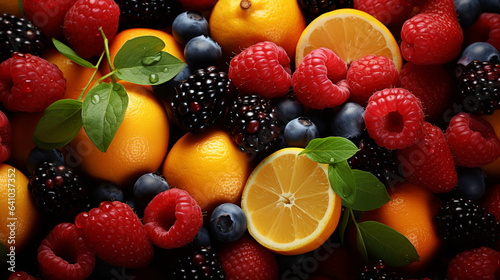 Background of various kinds of fresh fruit