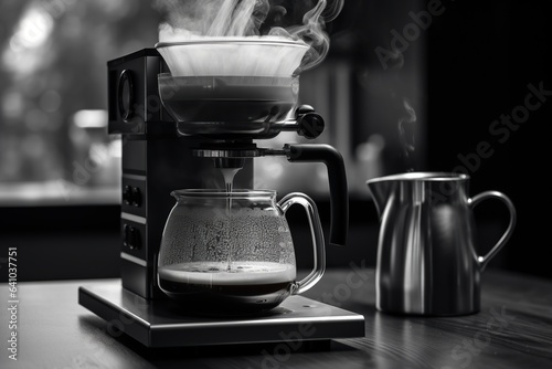 Fotografia Make coffee extraction coffee from a professional coffee machine