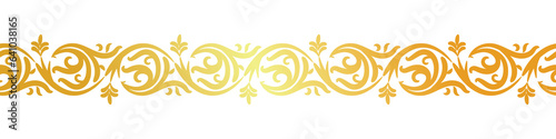 abstract floral border seamless golden paper border woodcarving decorative pattern
