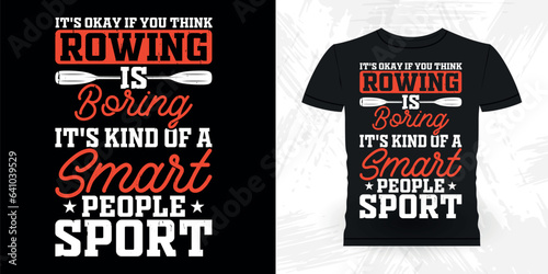 Funny Paddling Boat Retro Vintage Kayaking T-shirt Design