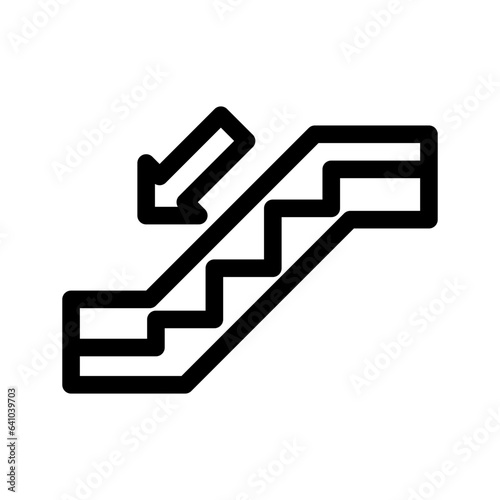 Escalator Down Icon Vector Symbol Design Illustration
