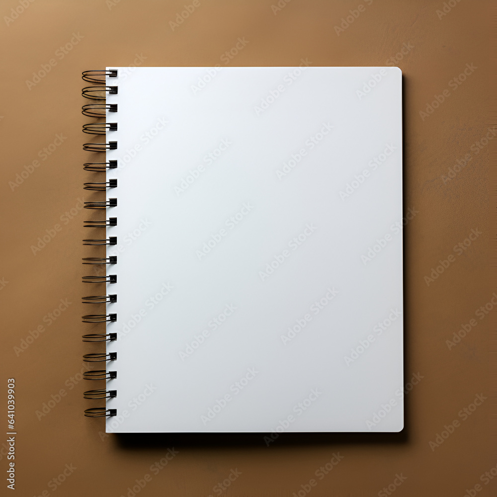 top view of closed spiral blank paper cover notebook top view of closed spiral blank paper cover notebook