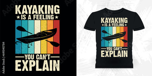 Funny Paddling Boat Retro Vintage Kayaking T-shirt Design