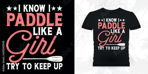 Mother's Day Mom Lover Funny Paddling Boat Retro Vintage Kayaking T-shirt Design