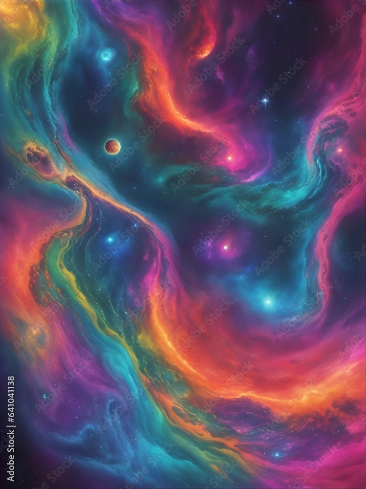 Psychedelic nebula space