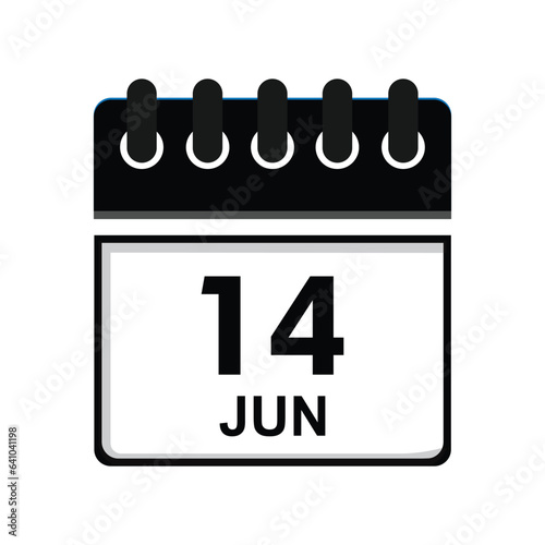 calender icon, 14 june icon with white background