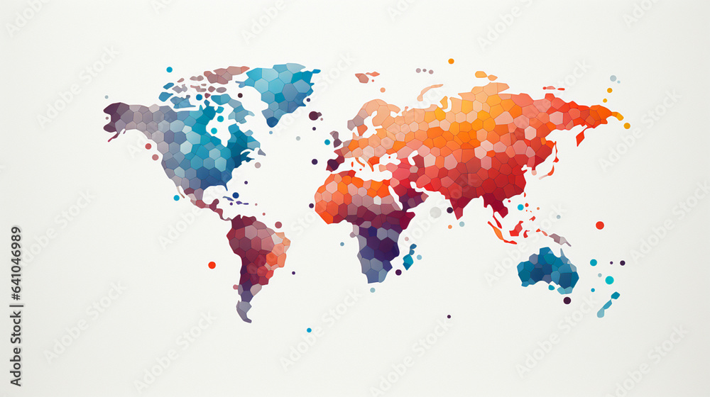 A world map crafted from geometric precision, a symphony of shapes uniting continents. Crisp lines and angles form a modern cartographic marvel. A world map crafted from geometric precision, a symphony of shapes uniting continents. Crisp lines and angles form a modern cartographic marvel.
