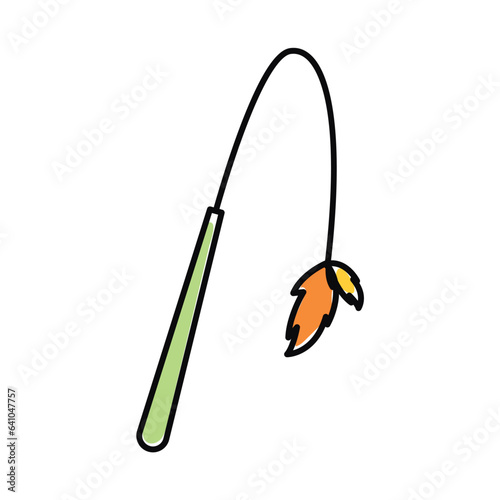 Isolated colored feline rod toy icon Vector