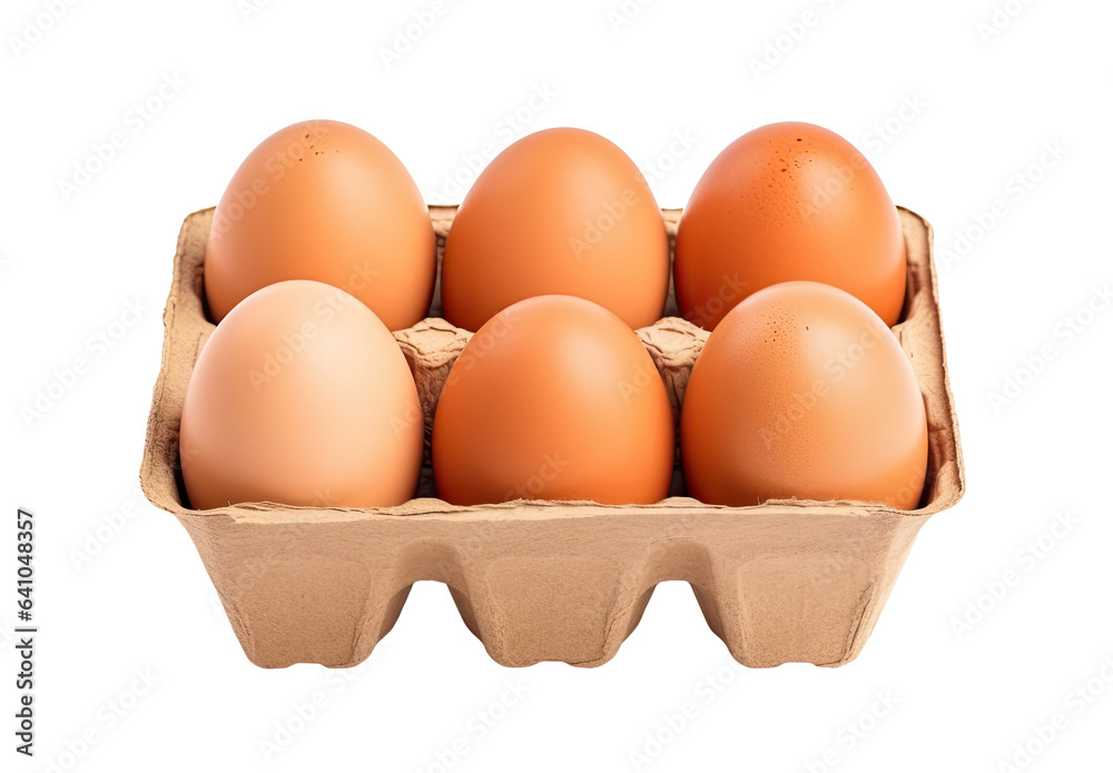 Box with eggs isolated on transparent background