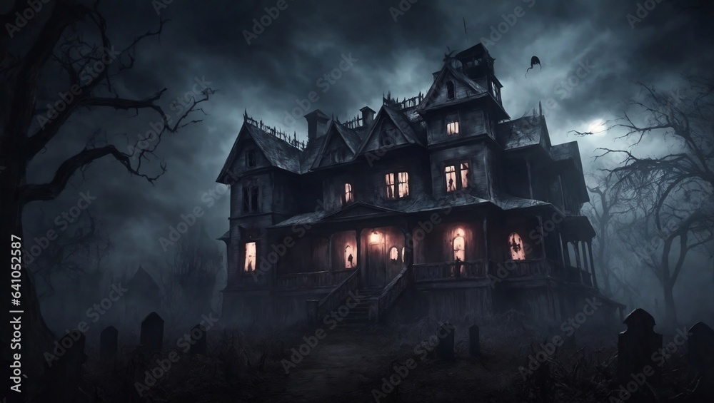 spooky house in the woods