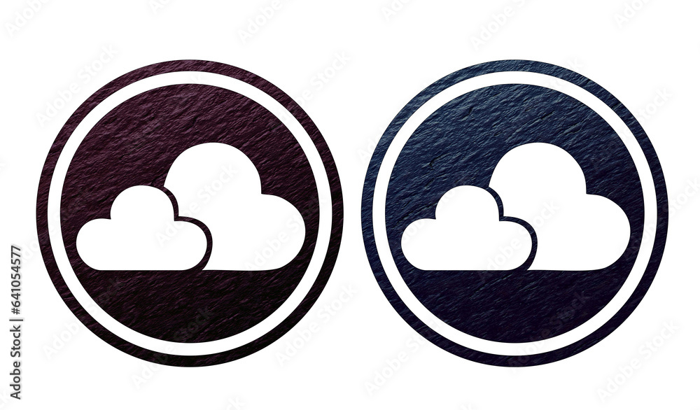 Cloud signage icon symbol with texture