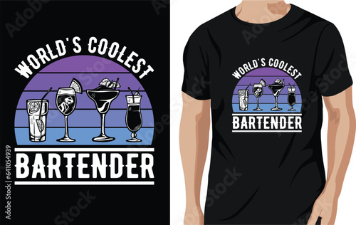 Vector world's coolest bartender - bartender quotes t shirt, poster, typographic slogan design vector