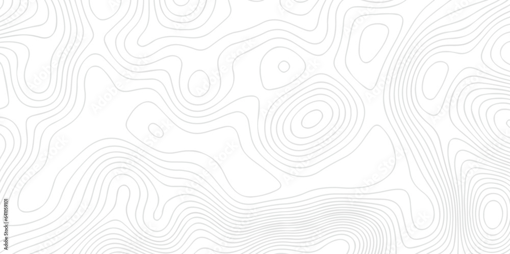 Topographic map background geographic line map with seamless ornament design. The black on white contours vector topography stylized height of the lines map.